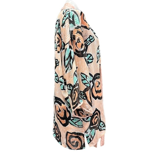 VICTORIAS Secret Floral Robe Medium Peach Rose - Picture 7 of 12